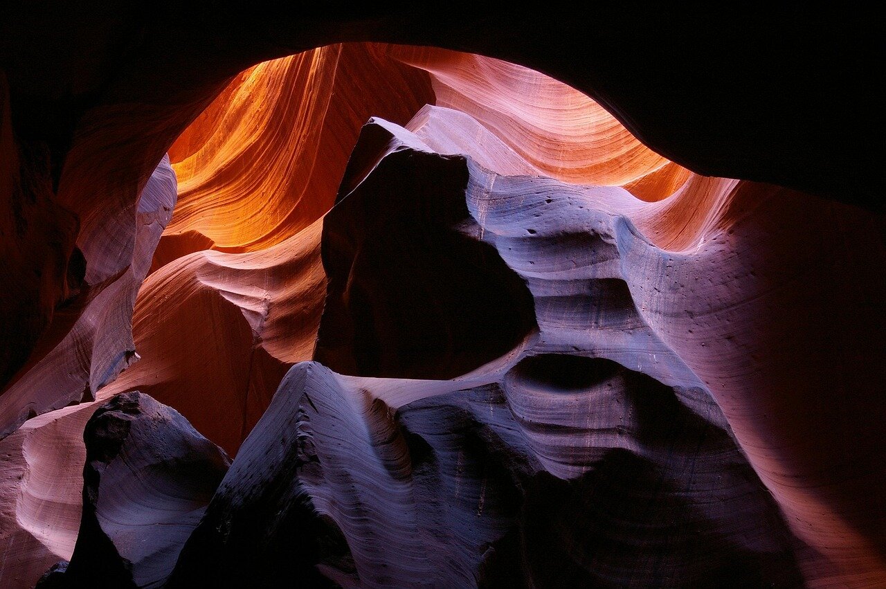canyon, antelope canyon, nature, rock formations, landscape, light, sandstone, usa, utah, desert